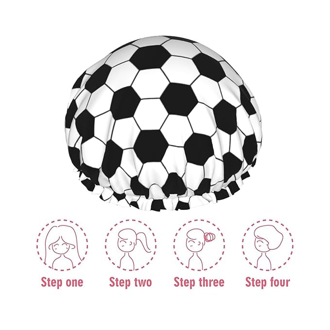 Sport Football Pattern Shower Cap - Image 6