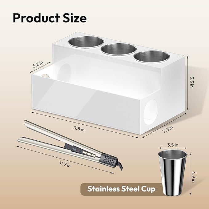 NIUBEE Acrylic Hair Styling Tool Organizer and Holder - Image 3