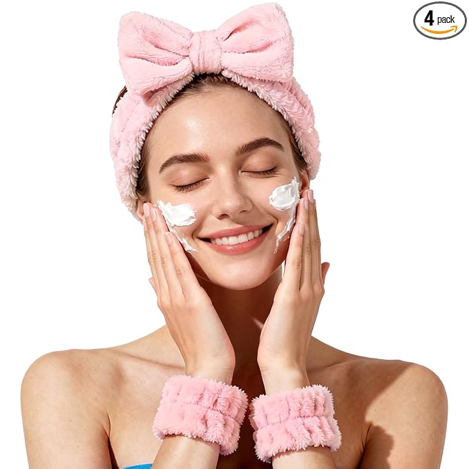 Fmeida Skincare Spa Headbands and Wrist Bands Set by Fmeida