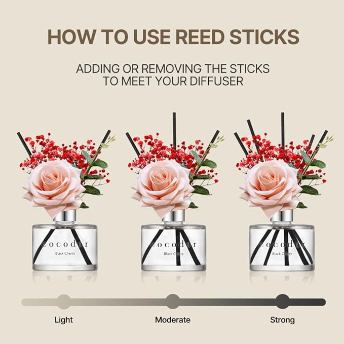 COCODOR Rose Flower Reed Diffuser/White Jasmine/6.7oz/1Pack / Home Fragrance - Image 4
