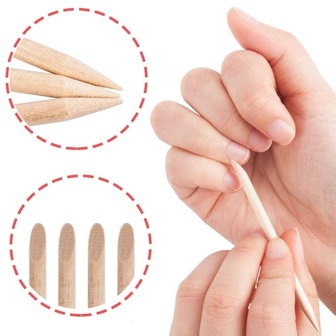 Nail Art Orange Wood Sticks, AMOSTBY 1000PCS Multi Functional Cuticle Pusher - Image 3