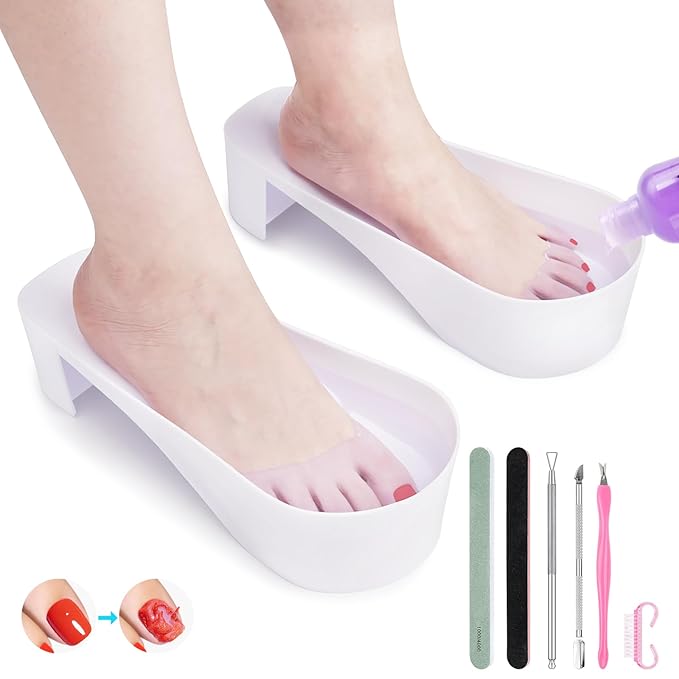 Toe Nail Soaking Bowl for Remover: Soak Off Gel Polish Nail Remover Kit by WelcometovisitLIONVISON