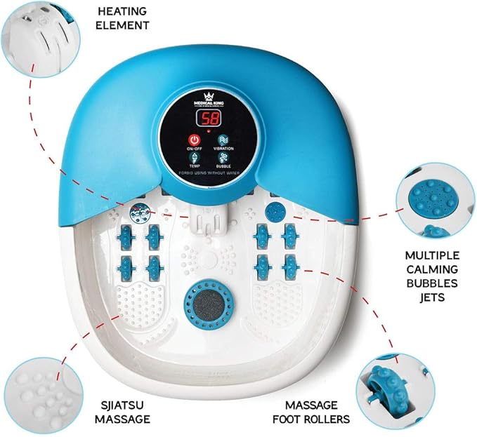 Medical king Foot Spa Massager - 5 in 1 Foot Bath Massager - Adjustable Heating - Image 4
