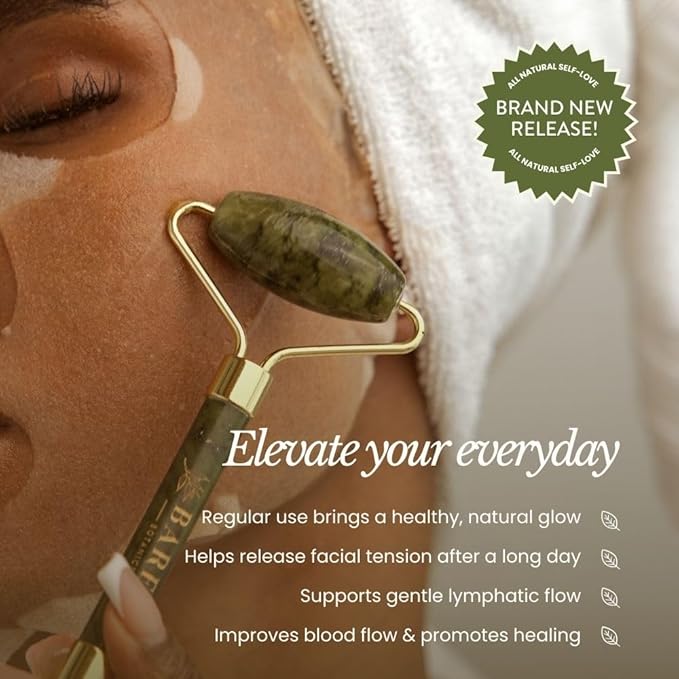 Bare Botanics Stainless Steel Gua Sha & Face Roller Set | Dual Facial Tools - Image 3