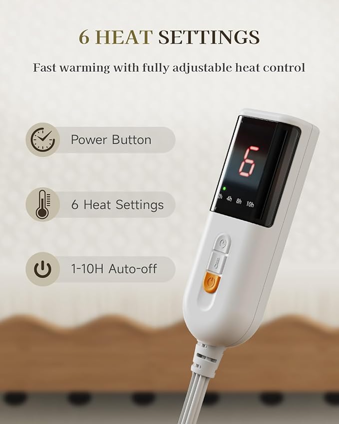 Gotcozy Heated Mattress Pad Califonia King Size Dual Control - Image 3