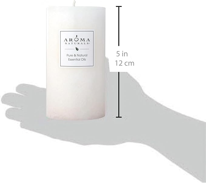 Aroma Naturals Holiday Essential Oil Vanilla & Peppermint Scented Pillar Candle - Image 5