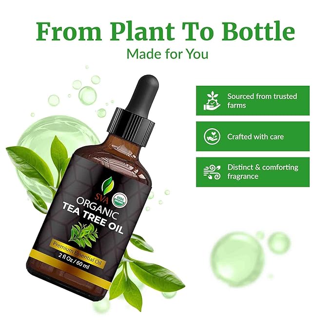 SVA Tea Tree Essential Oil Organic – 2 Fl Oz – 100% Natural Organic Tea Tree Oil - Image 4