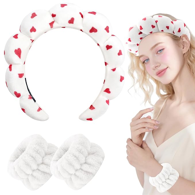 Zkptops Spa Headband for Washing Face Wristband Set Sponge Makeup Skincare - Image 8
