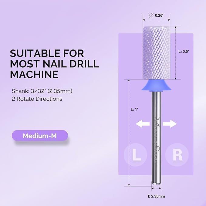 MelodySusie Ceramic Nail Drill Bits, 3/32'' Chamfer Flat Top Large Barrel Bits - Image 4