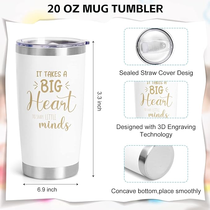UAREHIBY 12 PCS Teacher Appreciation Gifts in Bulk, 20 OZ Wine Tumbler Teacher - Image 2