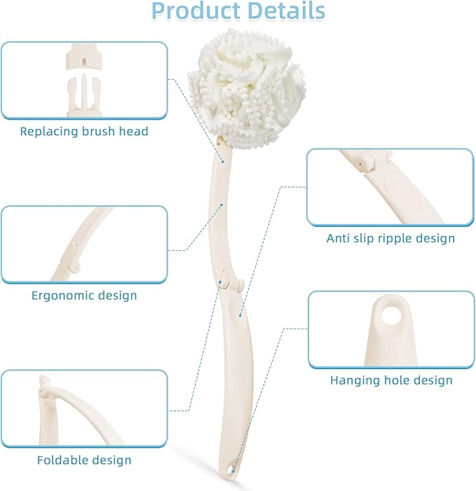 Loofah Sponge with Handle, Back Scrubber Brush - Image 3