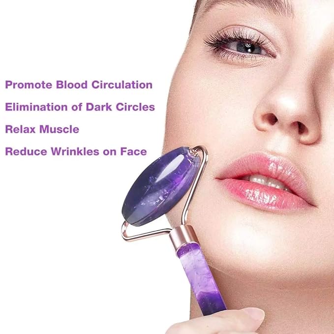 Jade Roller, Face Roller, Facial Beauty Roller Skin Care Tools, Quartz Massager - Image 5