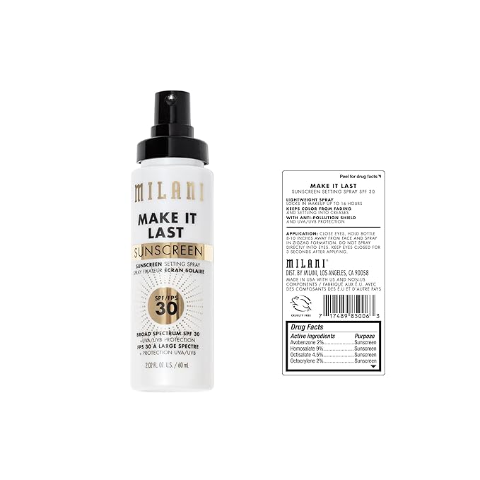 Milani Sunscreen Setting Spray + Primer, Make It Last Sunscreen - Image 2