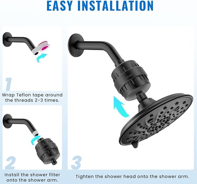 Ryamen Heavy Duty Shower Filter, Shower Water Filter, 99% REMOVAL Shower Head - Image 8