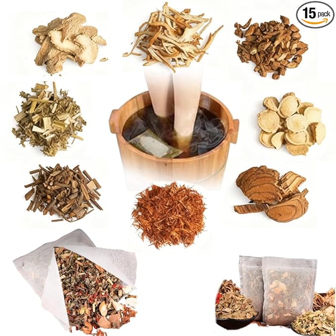 Ouliget Herbal Pedicure Foot Soak, Lymphatic Drainage Ginger Mugwort Foot Bath by OULIGET