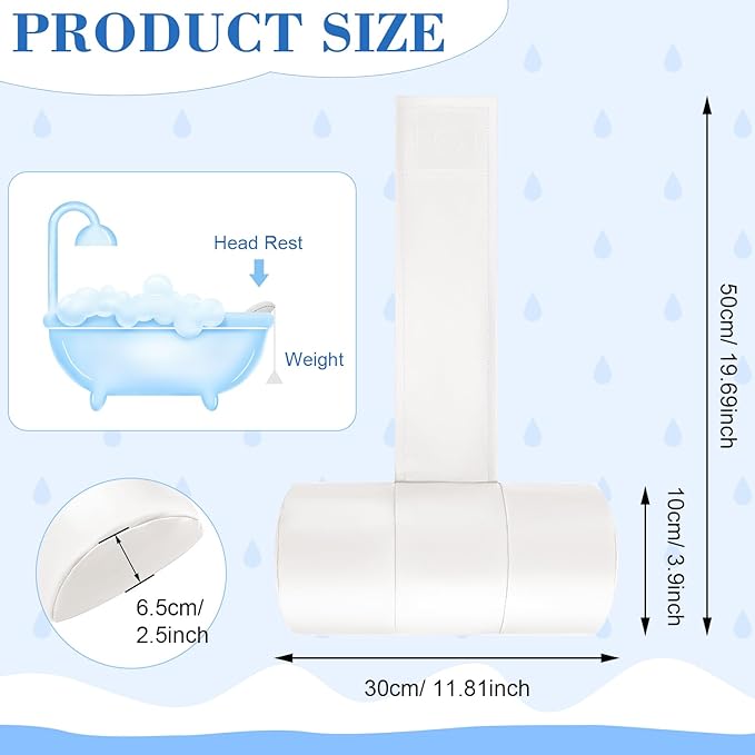 Pinkunn 2 Pcs Hot Tub Headrest Bathtub Headrest Pillow Waterproof Spa Head - Image 2