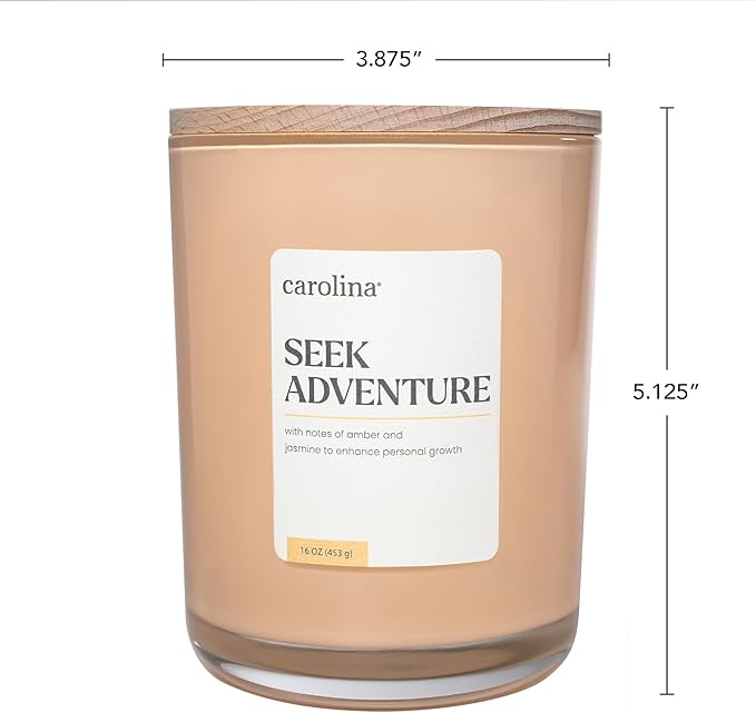 Carolina Seek Adventure Scented Candle, 16 oz Amber & Jasmine Scented, 2 Wick - Image 4