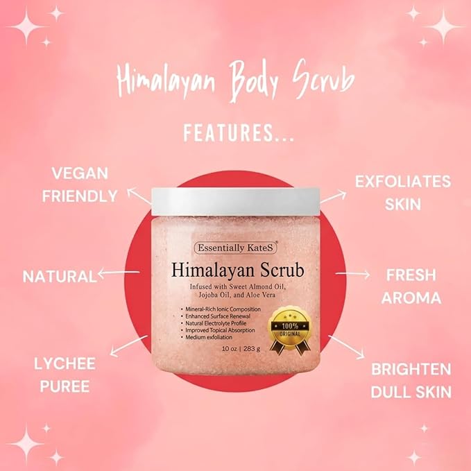 Himalayan Salt Body Scrub with Almond Oil, Exfoliating Mineral Formula - Image 7