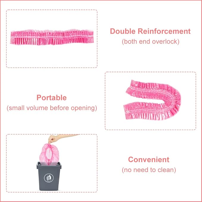 Shintop Disposable Shower Caps for Women, 100 Packs Hair Caps Individually - Image 4
