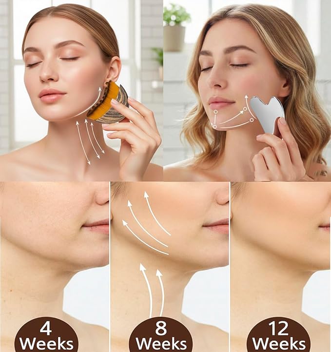2 PCS Set Lymphatic Contour Face Brush, Stainless Steel Guasha Tool, Lymphatic - Image 2