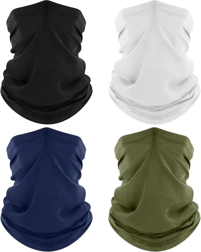 ROXUN 4 Pack Neck Gaiter, Cooling Breathable Face Mask UV Protection Scarf by Roxun