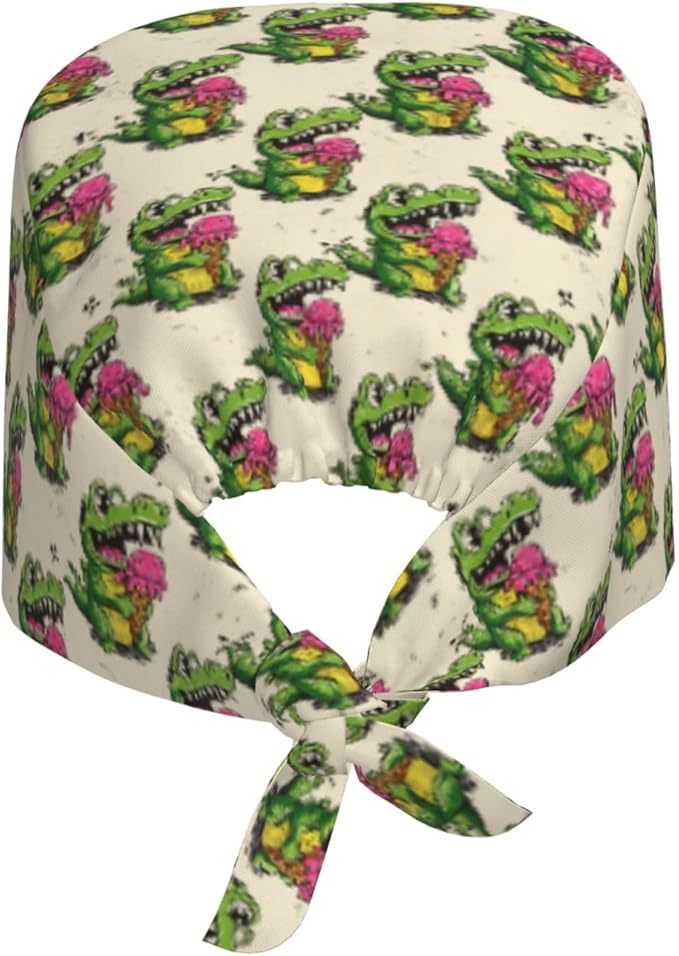Alligator Ice Cream Working Cap, Scrub Cap - Image 2