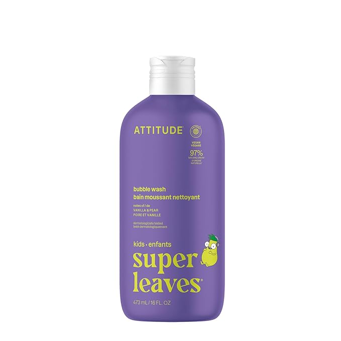 Attitude Bubble Wash for Kids, EWG Verified Bubble Bath, Hair Shampoo and Body by ATTITUDE