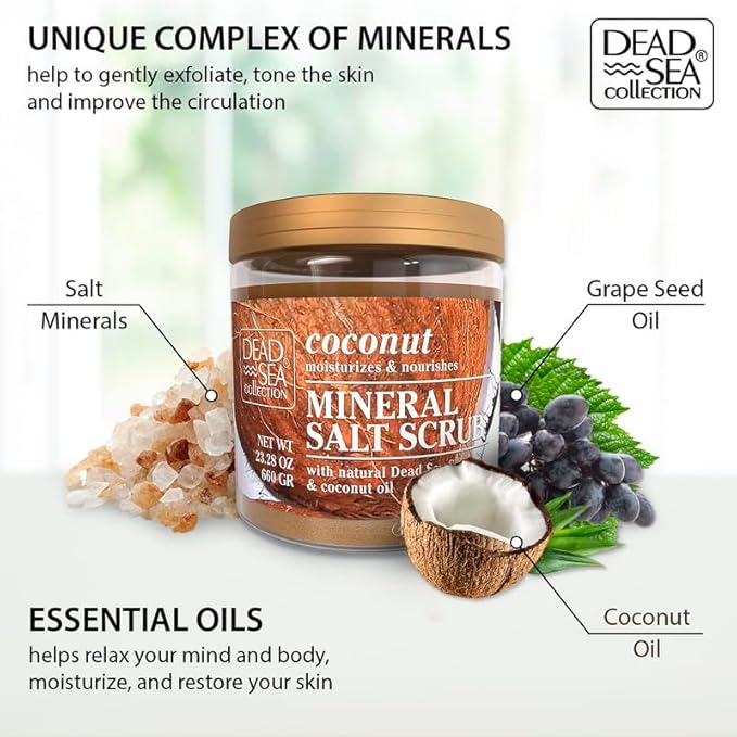 Dead Sea Collection Coconut Salt Scrub – Exfoliating Body Scrub - Image 2
