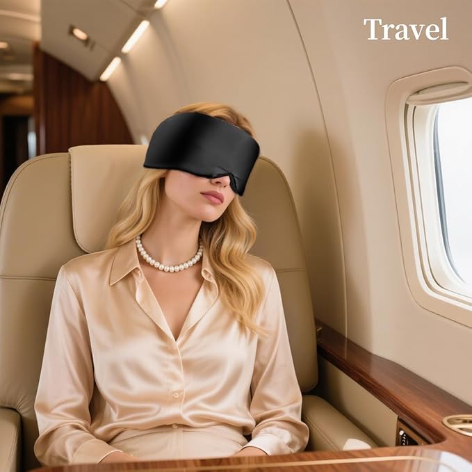 USlixury Silk Sleep Mask, 3D Contoured Sleeping Masks, 100% Mulberry Silk - Image 6