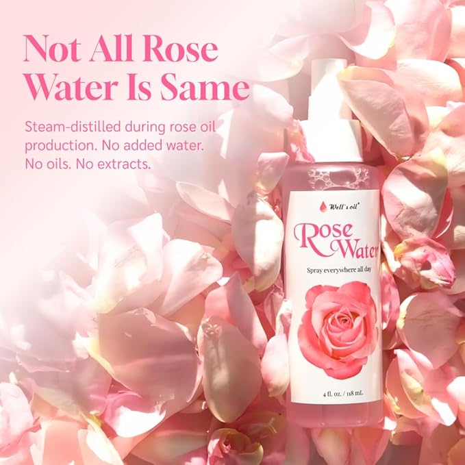 Well's Oil Rosewater Face & Hair Mist Spray | Floral Rosewater Hydrosol | - Image 4