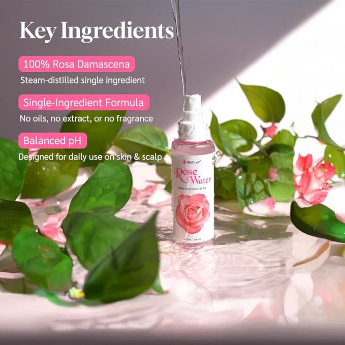Well's Oil Rosewater Face & Hair Mist Spray | Floral Rosewater Hydrosol | - Image 3