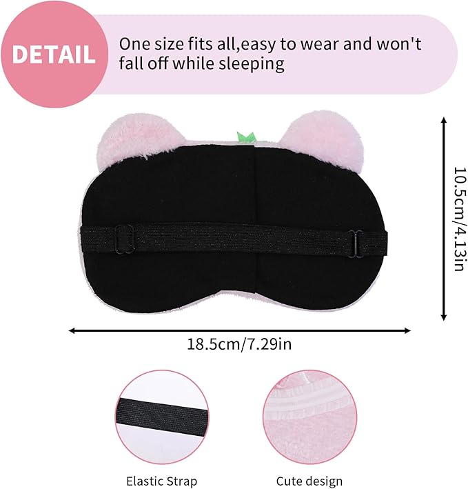 PERFECTSIGHT Sleep Eye Masks, Cute Plush Sleep Eye Cover Lightweight Adjustable - Image 7