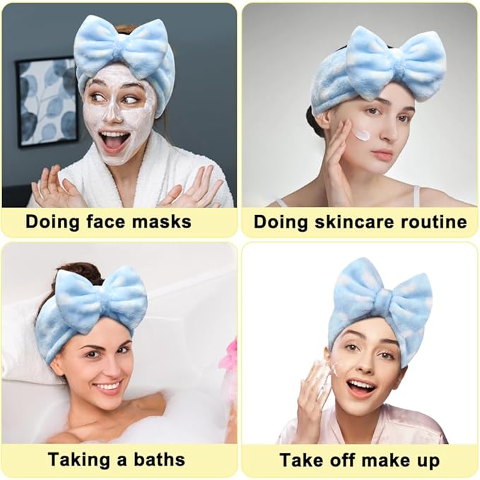 Shintop Sweet Super Soft Caroset Polka Dots Wash Cosmetic Headband Hairlace - Image 7