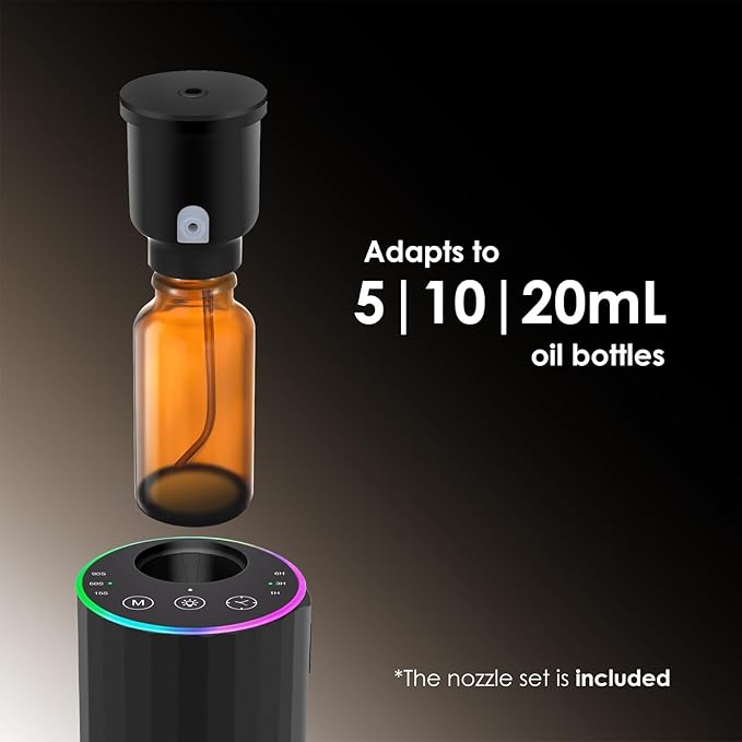 Waterless Essential Oil Diffuser, 7 Colors LED Light, Battery Powered Mini - Image 7