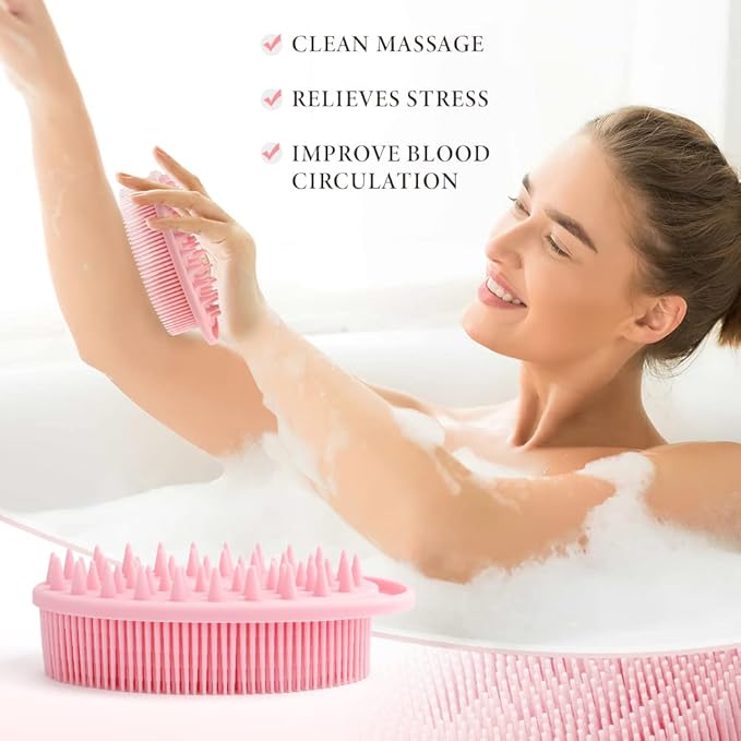 Silicone Body Scrubber, Silicone Loofah 2 Pcs Silicones Shower Scrubber - Image 6
