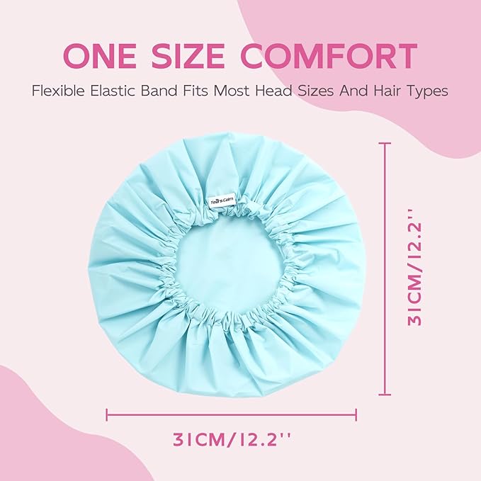 Years Calm Shower Cap for Women Waterproof Reusable – 27g Ultra Lightweight - Image 2