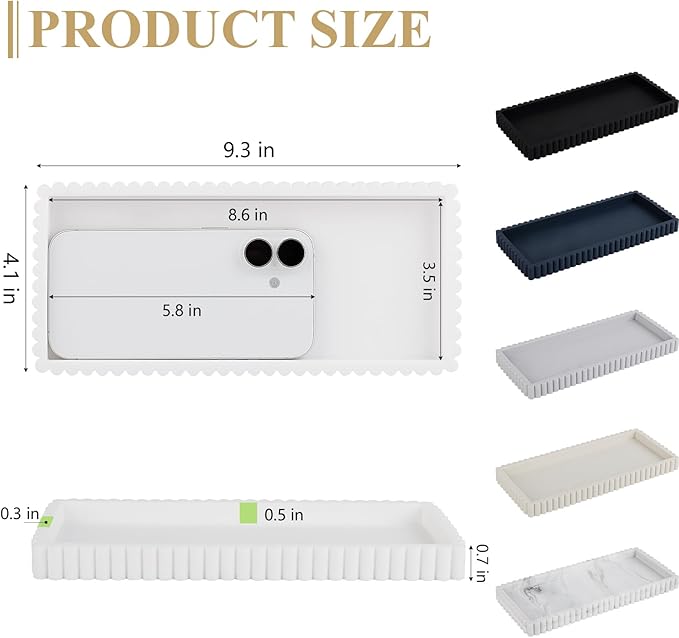 Silicone Bathroom Tray Small Vanity Organizer Rectangle Sink Caddy Sponge - Image 6