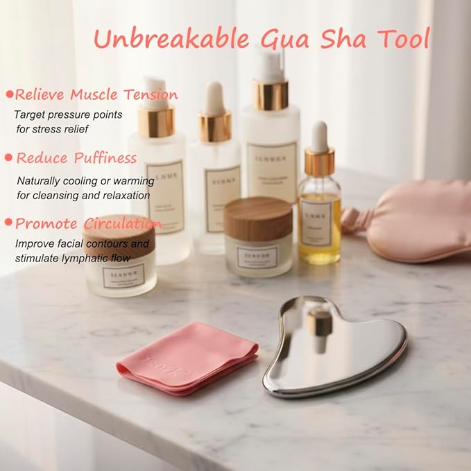 Gua Sha Facial Tools Capable of Facial Sculpting Big Size, 304L Stainless Steel - Image 3