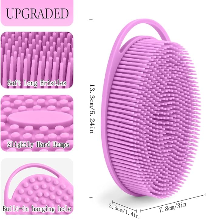 3 Pack Silicone Body Scrubber, Exfoliating Body Scrubber Fit - Image 3