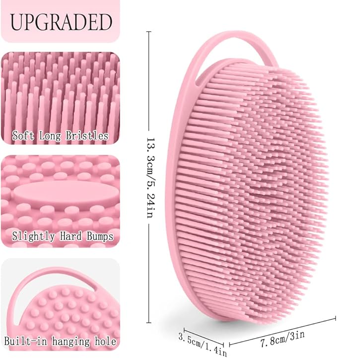 PQRUU 3 Pack Silicone Body Scrubber, Exfoliating Soft Loofah, Scrubber Fit - Image 3