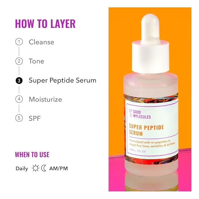 Good Molecules Super Peptide Serum Pack 2 – 1 fl oz / 30 ml Each | Lightweight - Image 5