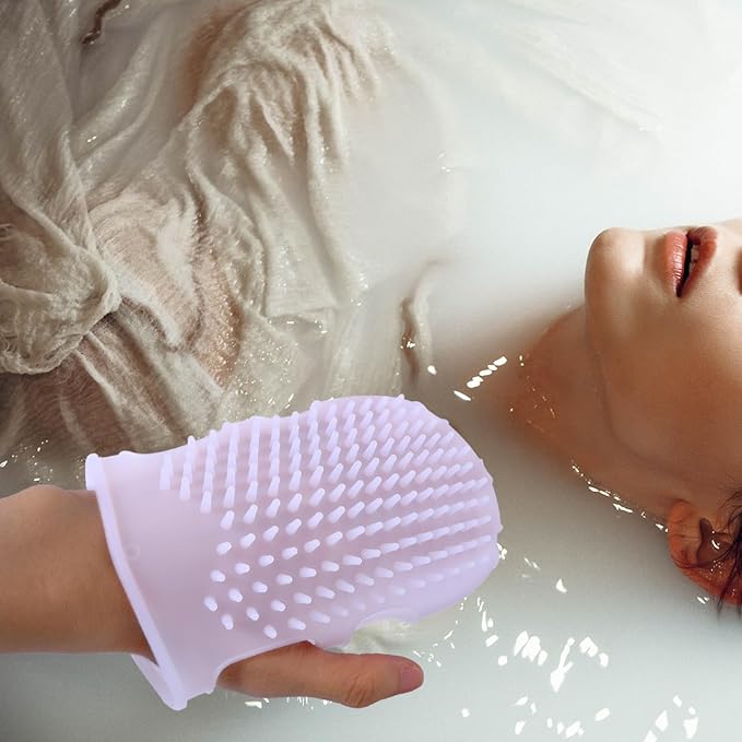 Mikinona Double Sided Silicone Bath Gloves Back Scrubber - Image 6