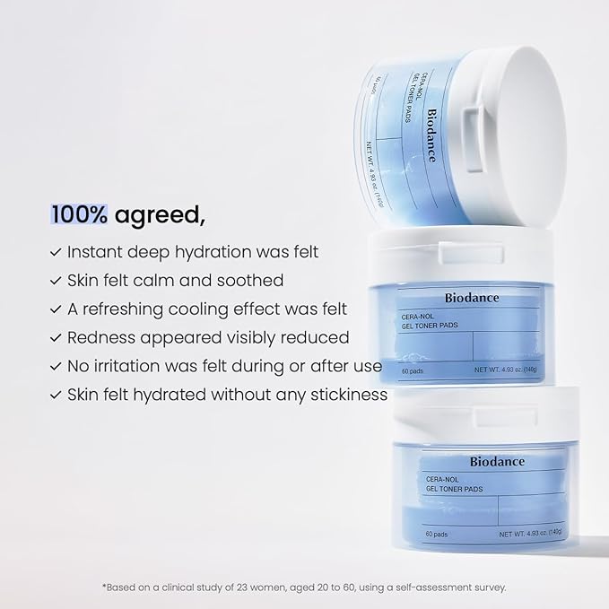 Biodance Cera-NOL Gel Toner Pads, Deep Hydrating & Soothing Toner Pads - Image 4