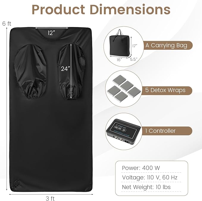 ARLIME Infrared Sauna Blanket, Portable Full-Body Home Sauna Blanket, 90-180°F - Image 7