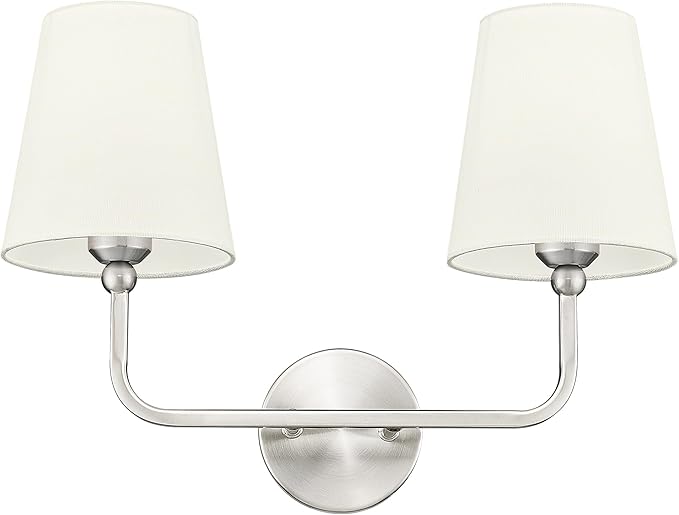 2-Light Bathroom Light Fixtures, Brushed Nickel Vanity Lights, Double Wall by Metwet