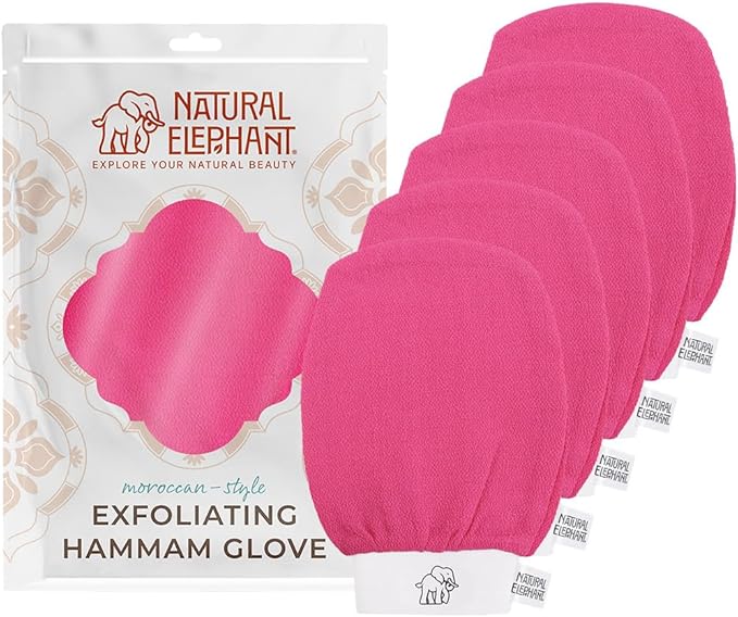 Natural Elephant Exfoliating Hammam Glove | Authentic Moroccan Kessa Body Scrub by NaturalElephant