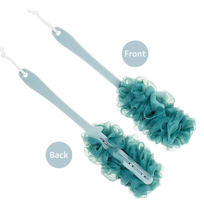 Back Scrubber for Shower, Loofah Long Handle Bath Body Brush, Soft Nylon Mesh - Image 3