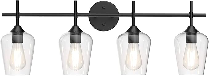 Ralbay Vintage Bathroom Vanity Lighting Fixtures 4-Lights Industrial Matte - Image 4