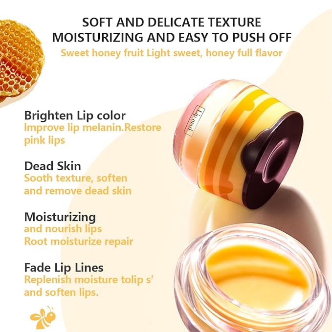6 PCS Honey Lip Mask, Strawberry & Watermelon & Coconut & Cherry & Apple Lime - Image 7