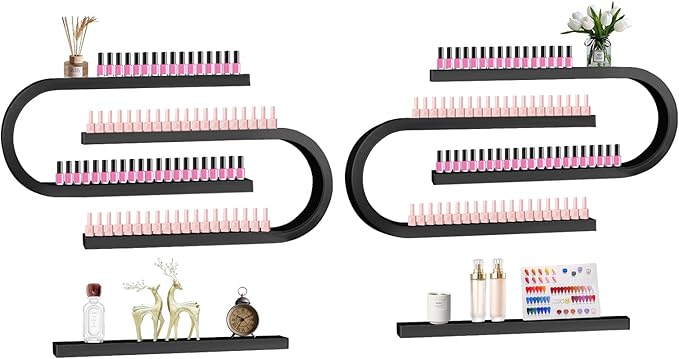 EBANKU 6PCS U Shape Nail Polish Racks Heavy Duty Nail Shelfs by EBANKU